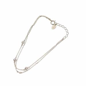 4℃ ブレスレット チェーン 2連 ストーン SILVER シルバー /KH
