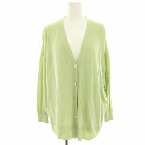 21SS ICECOTTON BIG Vカーディガン ニット 長袖 薄手 黄緑 イエローグリーン 21080200425020