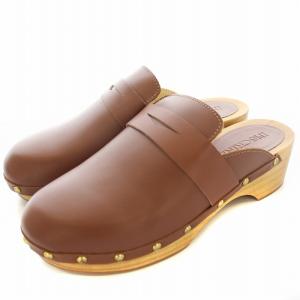 サボ クロッグ サンダル レザー 36 茶 ブラウン /G