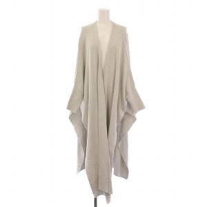 ヒラヒラロングカーディガン ニット 長袖 前開きトッパー ストレッチ 1 グレー BEZ1021105A0002