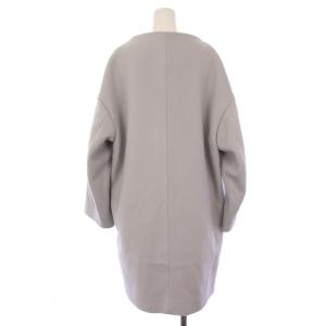 NOBLE ノーカラーコート ロング ウール 36 水色 17-020-240-5040-3-0 /BM