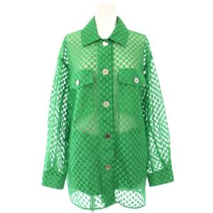 23SS シアーシャツ 長袖 ブロックチェック F 緑 CLZ1031304A0006 /TK