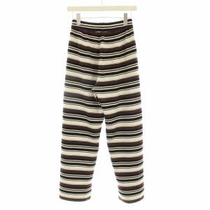 AURALEE ボーダー ニット イージーパンツ A21SP05WB ワイド 0 茶 ブラウン /G