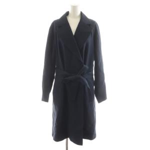 チェスターコート ロング丈 リボン付き アウター 44 紺 ネイビー G7A02-100-28 /AN20