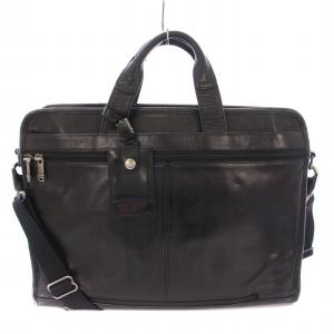 2WAY ブリーフケース ビジネスバッグ 書類カバン ハンドバッグ ショルダーバッグ レザー 黒 ブラック