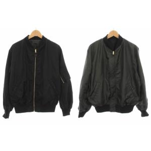 23AW リバーシブルMA-1 ジャケット ブルゾン ジップアップ アウター F 黒 グレー 23011400803030