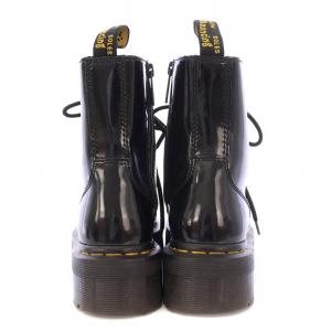 Dr.Martens JADON ショートブーツ レースアップ エナメル 厚底 タンクソール サイドファスナー UK3 黒 ブラック