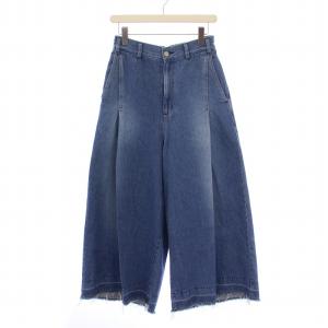ワイドパンツ デニムパンツ ジーンズ ジップフライ カットオフ M インディゴ ZU01FF201 /BM