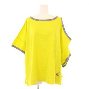 Vivienne Westwood 変形カットソー 半袖 クルーネック 無地 アシンメトリー 38 黄緑