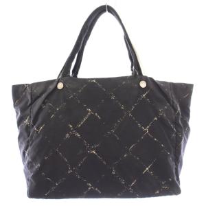 旧トラベルライン トートバッグ ハンドバッグ ナイロン 総柄 6番台 黒 ブラック /BB OH