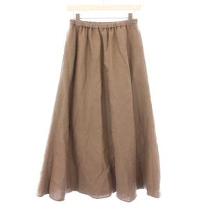 25SS リヨセルラミーフレアスカート マキシ ロング 無地 38 茶 ブラウン 25060220601020