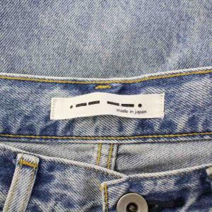 Whim Gazette WhimGazette ラインカーブDENIM デニムパンツ ジーンズ ボタンフライ ダメージ加工 34 水色 ライトブルー WGZ1021702A0001