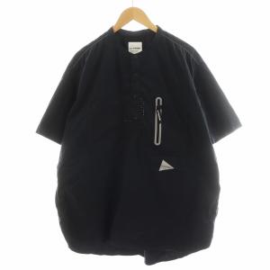 シャツ 半袖 プルオーバー ヘンリーネック ロゴ 6 黒 ブラック 574-0183009 /AN33