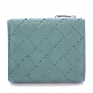 三つ折り財布 イントレチャート ライトブルー