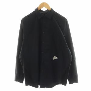 fleece base shirt シャツ 長袖 スナップボタン ロゴ フリース切替 4 黒 ブラック