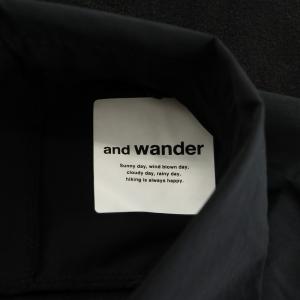 and wander fleece base shirt シャツ 長袖 スナップボタン ロゴ フリース切替 4 黒 ブラック