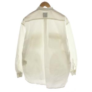 and wander コーデュラタイプライターロングスリーブシャツ パッカリング 長袖 胸ポケット ロゴ 3 白 ホワイト AW91-FT072