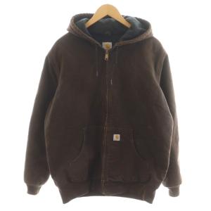 アクディブジャケット パーカー ジップアップ ロゴ コットン L 茶 ブラウン WJ130DKB /AN18