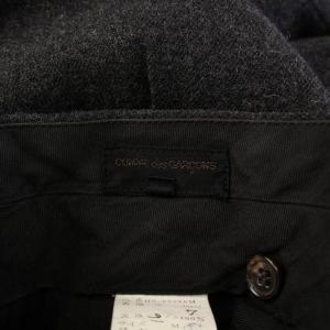COMME des GARCONS HOMME 田中オム テーパードパンツ スラックス タック ジップフライ ウール M チャコールグレー /BB