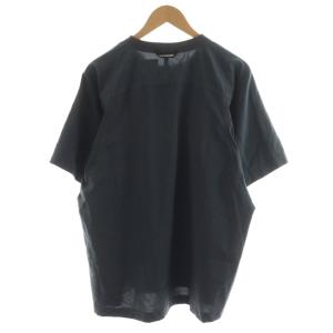 and wander カットソー 半袖 ステッチ ジップ ロゴ 4 グレー 57-2153086 /AN40