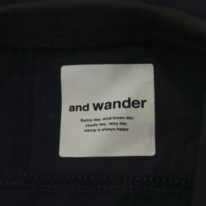 and wander カットソー 半袖 ステッチ ジップ ロゴ 4 グレー 57-2153086 /AN40
