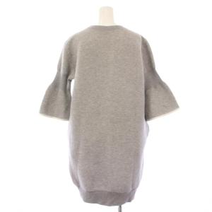 sacai ワンピース ひざ丈 スウェット 七分袖 クルーネック ストレッチ 2 グレー /BB