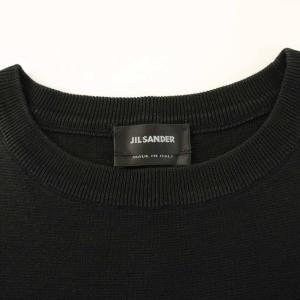 JIL SANDER サマーニット カットソー 半袖 クルーネック コットン 48 黒 ブラック KRJMLM0013 /KU
