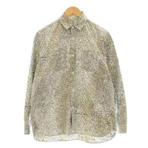 コムデギャルソン AD2010 カジュアルシャツ 長袖 レオパード柄 ヒョウ柄 S ベージュ 白 ホワイト