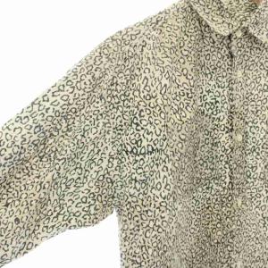 FUMITO GANRYU コムデギャルソン AD2010 カジュアルシャツ 長袖 レオパード柄 ヒョウ柄 S ベージュ 白 ホワイト