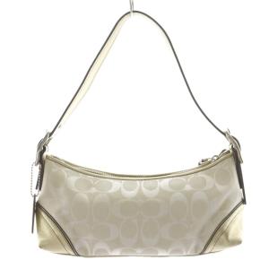 COACH シグネチャー ハンドバッグ ワンショルダーバッグ レザー キャンバス ゴールド色 白 ホワイト 3603