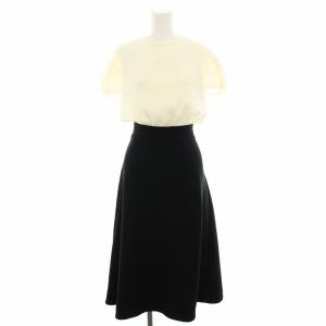 23SS パフスリーブレイヤードレス ワンピース 36 ホワイト ブラック