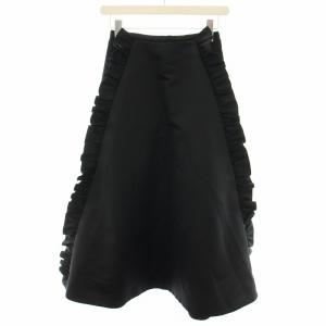 23AW ラッフルフレアスカート フリル 36 ブラック YCS-623-082