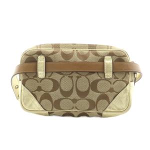 COACH ウエストバッグ ショルダーバッグ シグネチャー キャンバス ブラウン ゴールドカラー /NQ