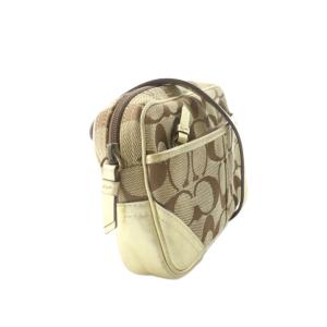 COACH ウエストバッグ ショルダーバッグ シグネチャー キャンバス ブラウン ゴールドカラー /NQ