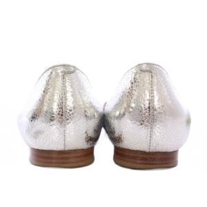 PELLICO ANELLI パンプス ポインテッドトゥ ローヒール レザー 34.5 シルバーカラー /BB