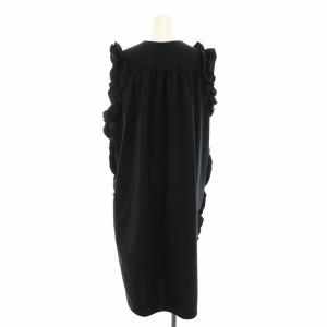 YOKO CHAN YOKOCHAN 22SS ショルダーボリュームドレス ワンピース フリル 36 ブラック YCD-222-824