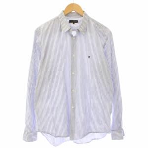 AD2014 シャツ ストライプ 長袖 M 白 青 PN-B056 /TK