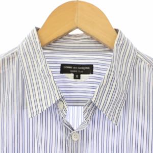 COMME des GARCONS HOMME PLUS AD2014 シャツ ストライプ 長袖 M 白 青 PN-B056 /TK