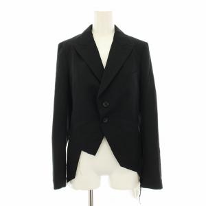 コムコム AD2017 テーラードジャケット シングル 切りっぱなし加工 XS 黒 ブラック RA-J001