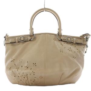 COACH マディソン ハンドバッグ ショルダーバッグ 2way パンチング レザー ピンクベージュ 19626 /AN6