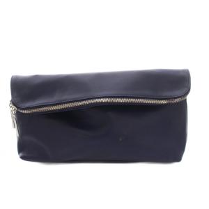 セカンドバッグ ハンドバッグ レザー 紺 /YM