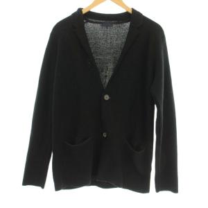カーディガン ニット セーター 長袖 シルク混 XS 黒 ブラック /OR