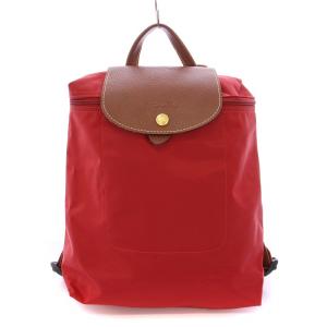 ル プリアージュ リュックサック デイパック ナイロン レザー バイカラー 赤 レッド 茶 ブラウン 1699089545