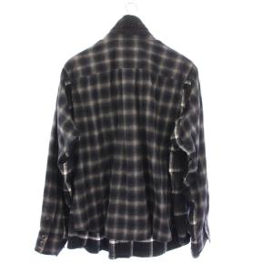 sacai 20SS レイヤードチェックシャツ 2 グレー ブラック 20-02237M