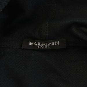 BALMAIN パーカー ジップアップ ラムレザー XS ブラック