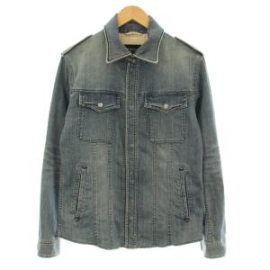 デニムジャケット Gジャン ジージャン 裏チェック柄 USED加工 M インディゴ D1F20-119-26