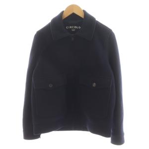 ジャケット ジップアップ ウール アウター 11 紺 ネイビー /AN42