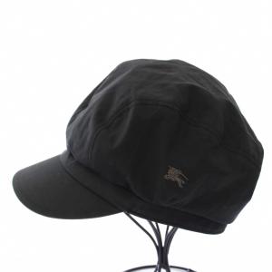 BURBERRY BLUE LABEL キャスケット 帽子 ホース 刺繍 57cm 黒 ZL413-319-09 /TK