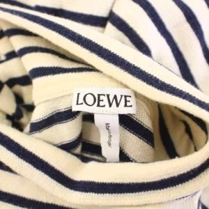 LOEWE Tシャツ アナグラム ボーダー M アイボリー ネイビー