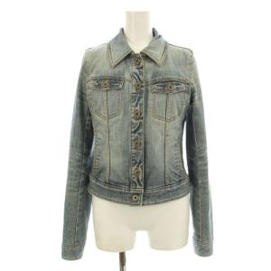 Gジャン ジージャン デニムジャケット 裏チェック柄 USED加工 38 インディゴ FC525-187-32